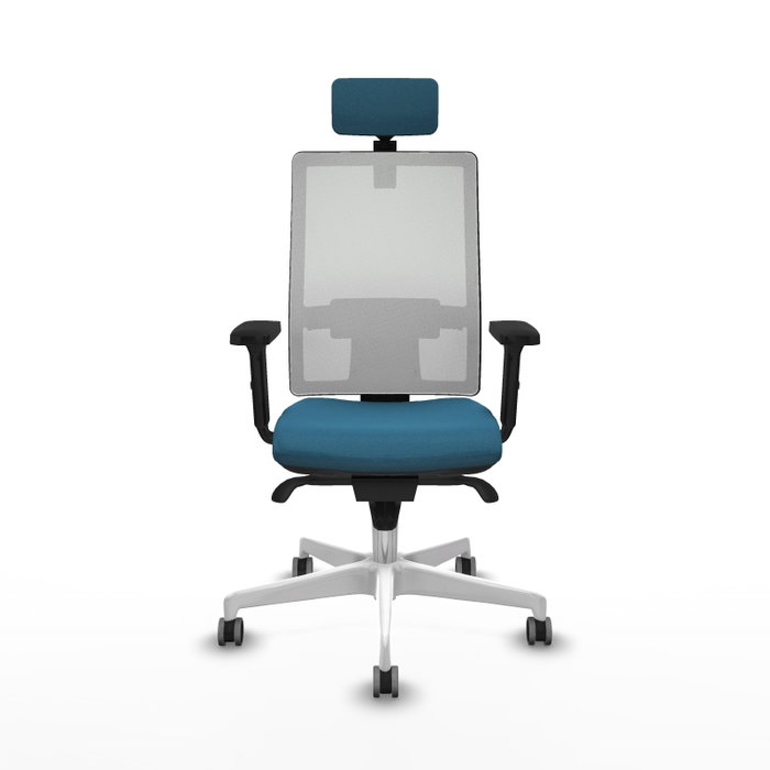 PIQUERAS Y CRESPO Silla de oficina Horna con mecanismo Sincro Verde petróleo y Blanco PIQUERAS Y CRESPO Silla de oficina Horna con mecanismo Sincro Verde petróleo y Blanco