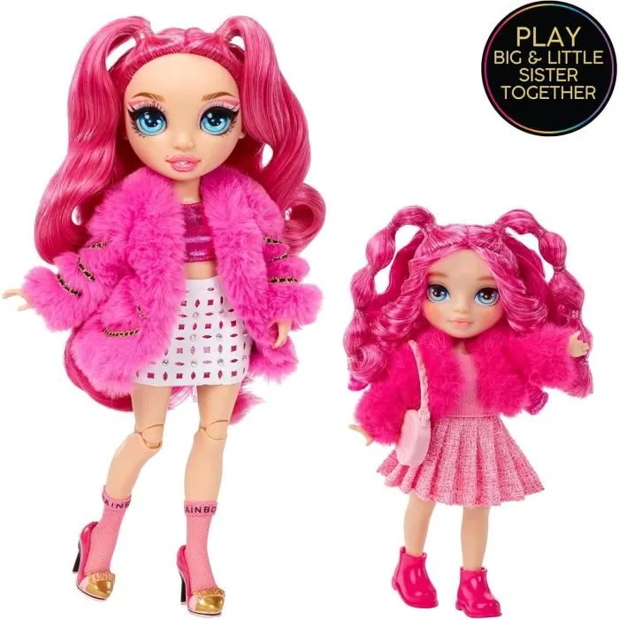 MGA Muñeca Little Fashion Rosa Rainbow High 15 cm +4 años con 5 puntos de articulación y mascota MGA Muñeca Little Fashion Rosa Rainbow High 15 cm +4 años con 5 puntos de articulación y mascota