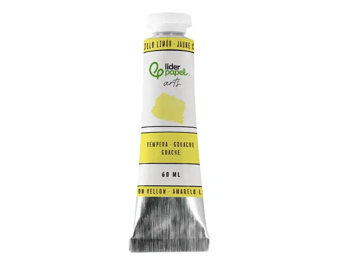 Liderpapel Tempera Gouache en Tubo de Aluminio de 60 ml - Color Amarillo Limón