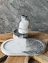 Aberto Design Vela 11ST de Concreto para Decoración de Hogar, Gris y Blanco