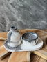 Aberto Design Vela 11ST de Concreto para Decoración de Hogar, Gris y Blanco