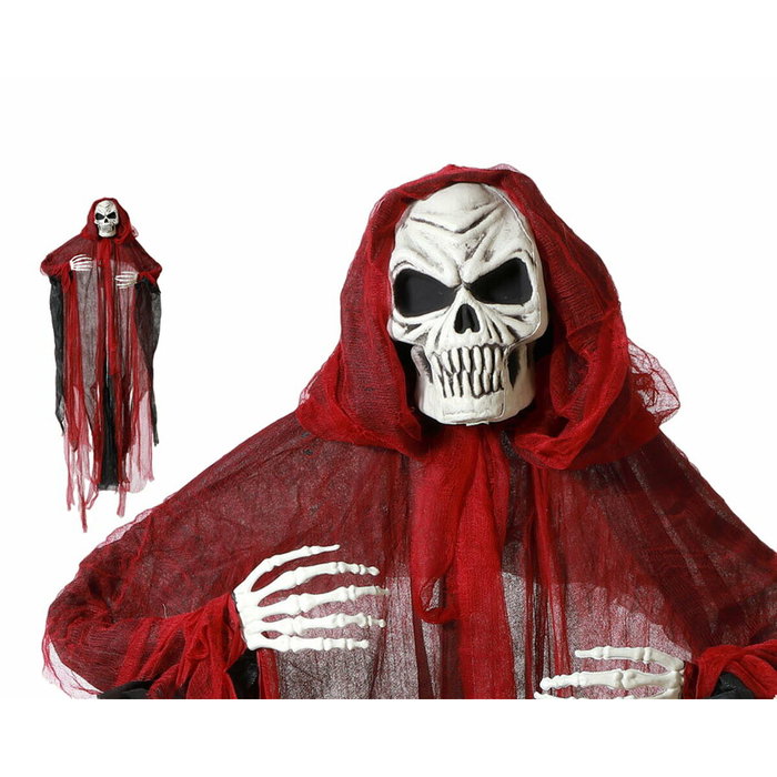 Atosa Calavera Colgante con Capa Roja y Detalles Negros de 190 cm