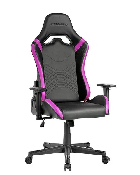 Mars Gaming MGC-PRO Silla Gaming Negra y Violeta con Reposabrazos 2D