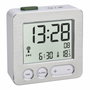 TFA Reloj despertador digital controlado por radio plata/blanco