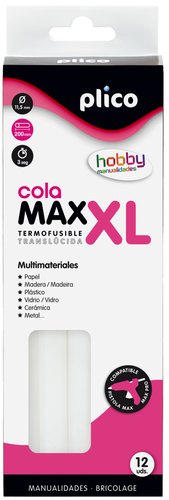 Cola Termofusible En Barra Plico Max-Xl Blister De 12 Cola Termofusible En Barra Plico Max-Xl Blister De 12