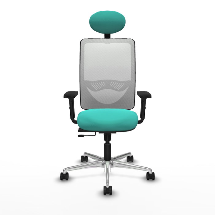 PIQUERAS Y CRESPO Silla de oficina Zulema con mecanismo Sincro/Traslack Turquesa y Blanco