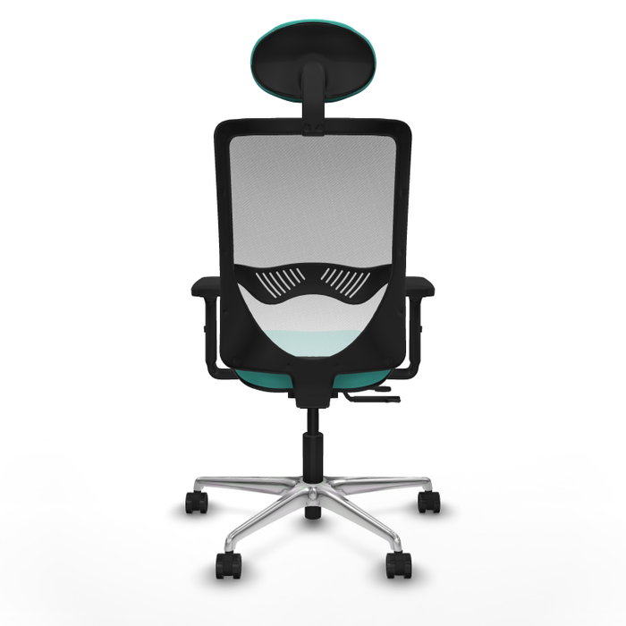 PIQUERAS Y CRESPO Silla de oficina Zulema con mecanismo Sincro/Traslack Turquesa y Blanco