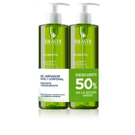 Rilastil ACNESTIL Gel Limpiador Purificante para Piel Grasa y con Acné, con Niacinamida y Salicilato - Pack 2 x 400 ml