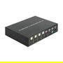 DeLOCK KVM 4 en 1 Multiview Switch 4x HDMI con USB 2.0, Metal Negro, 60 Hz, Resolución Full HD 1080p, Incluye Mando a Distancia y Adaptador