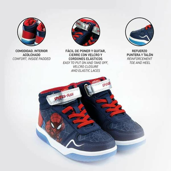Cerdá Deportiva Suela Pvc Con Luces Spiderman T032 - Talla 32 - Dark Blue