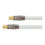 PYTHON® Series Cable de antena para TV IEC/Coaxial, chapado en oro, 1m, blanco
