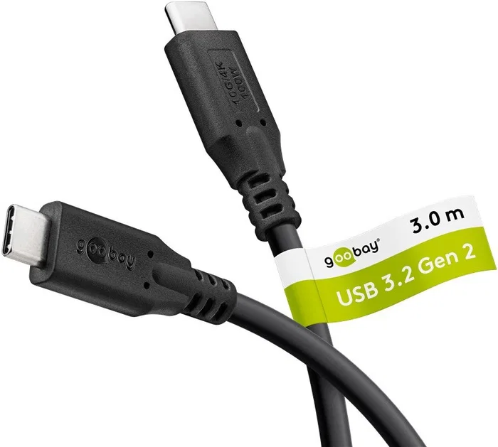 Goobay Cable USB 3.2 Gen 1 USB-C a USB-A 3 metros Negro