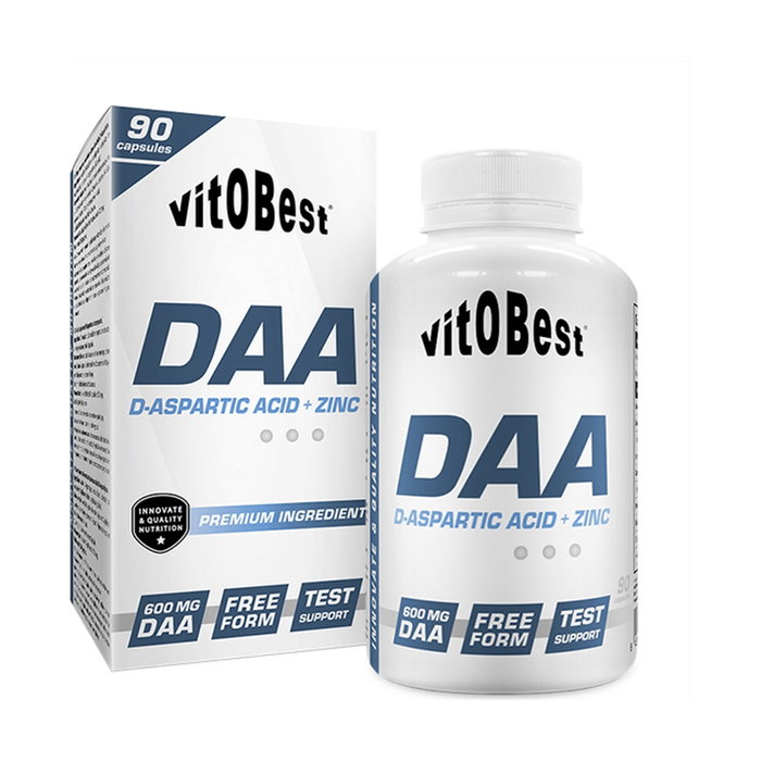 Vitobest DAA Ácido D-Aspártico + Zinc 90 cápsulas, estimulante hormonal natural para testosterona Vitobest DAA Ácido D-Aspártico + Zinc 90 cápsulas, estimulante hormonal natural para testosterona