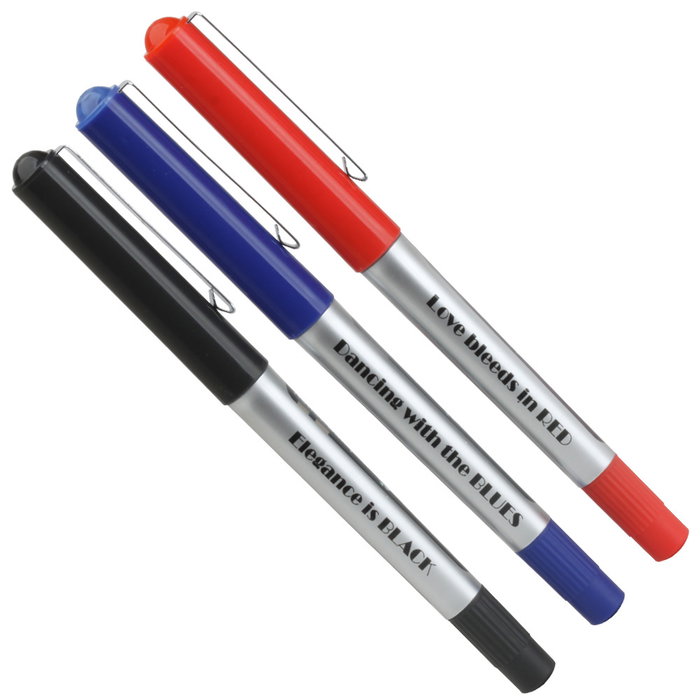 CMP General Set de 3 Bolígrafos Rollers Negro, Azul y Rojo