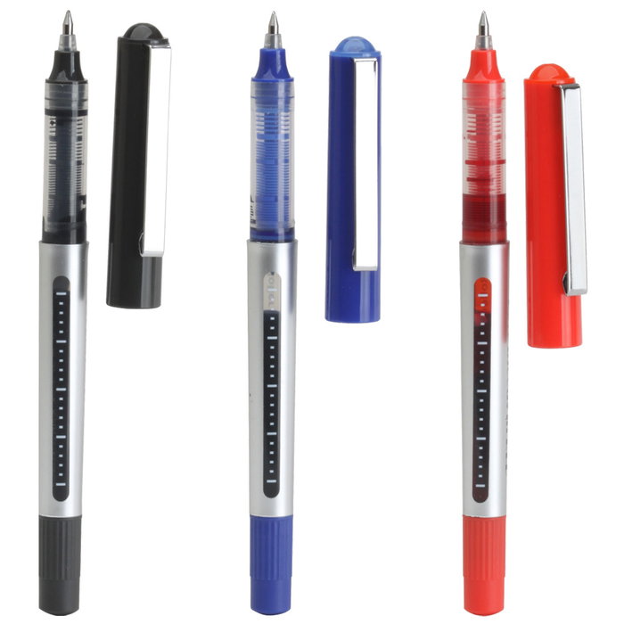CMP General Set de 3 Bolígrafos Rollers Negro, Azul y Rojo