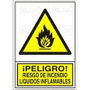 DUVER Señal de Peligro Riesgo Incendio Líquidos Inflamables