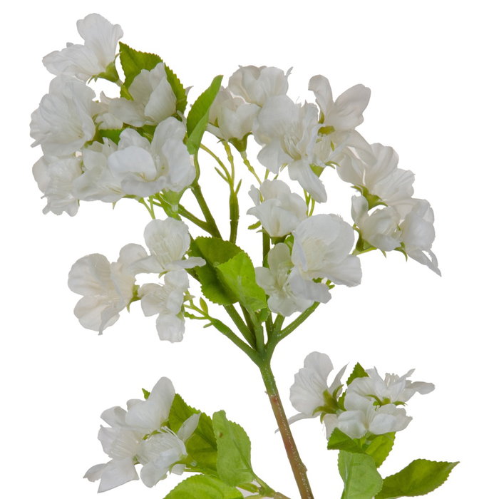 Rama Flores Blanco Pvc Jardín 40 cm (Set de 24)