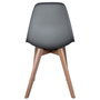 Home Deco Factory Silla STOCKHOLM Diseño Escandinavo Patas Madera Asiento Plástico Gris 45,8x51,4 cm H84,6 cm