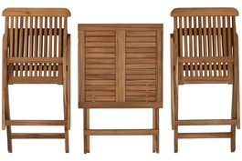 DKD Home Decor Mesa Terraza Y Jardin Marron 60 x 74 x 60 cm Set de 3 Plegable Acacia