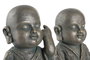DKD Home Decor Surtido de 2 Figuras de Monje en Fibra de Vidrio, Acabado Envejecido, Dorado y Gris Oscuro