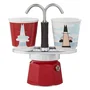 Bialetti Cafetera Italiana Moka MAGRITTE Mini-Espresso para 2 Tazas, Acero Inoxidable, Color Rojo, BIA8006363030458