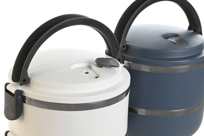 DKD Home Decor Recipiente Inox 1500ml Doble Surtido de 2