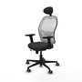 PIQUERAS Y CRESPO Silla de oficina Jorquera con mecanismo Sincro/Traslack, Negro y Blanco