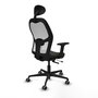 PIQUERAS Y CRESPO Silla de oficina Jorquera con mecanismo Sincro/Traslack, Negro y Blanco