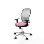 PIQUERAS Y CRESPO Silla de oficina Jorquera Rosa y Blanca con Mecanismo Sincro/Traslack