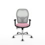 PIQUERAS Y CRESPO Silla de oficina Jorquera Rosa y Blanca con Mecanismo Sincro/Traslack
