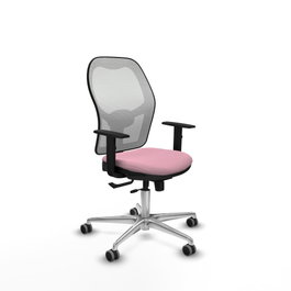 PIQUERAS Y CRESPO Silla de oficina Jorquera Rosa y Blanca con Mecanismo Sincro/Traslack