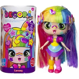 Lansay 55101 Muñeca Decora Girlz Mini Muñecas de Moda para Personalizar Decora