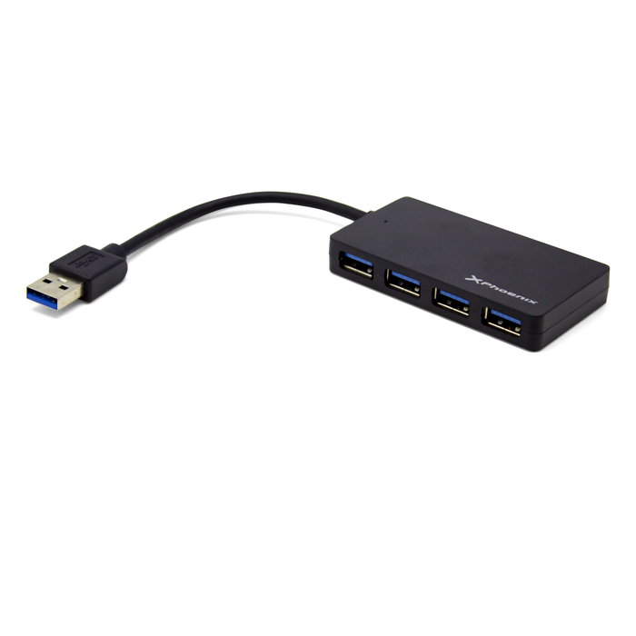 Phoenix Technologies Hub USB 4 Puertos USB 3.1 Gen1, SuperSpeed hasta 5 Gbps, Compatible con USB 3.0/2.0/1.1, Ampliación de Conectividad Plug & Play para PC y Portátil