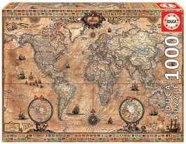 Educa 15159 Puzzle Rompecabezas Mapa Mundi Antiguo 1000 Piezas 68x48 cm