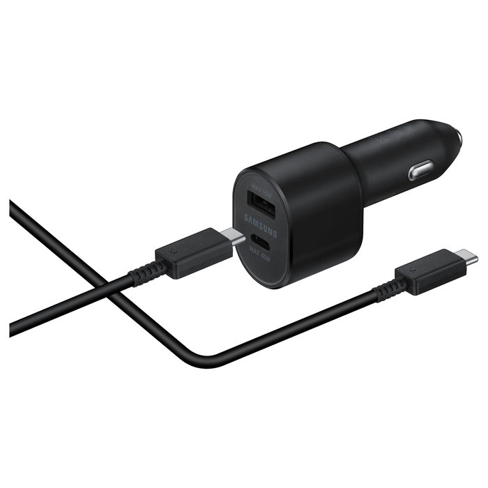 SAMSUNG Cargador de coche EP-L5300XBEGWW con USB-C y carga rápida, Negro