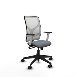 PIQUERAS Y CRESPO Silla de oficina Motilla Gris y Blanca con mecanismo Sincro