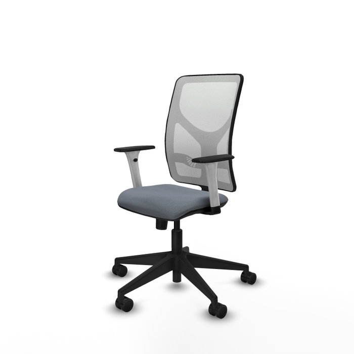 PIQUERAS Y CRESPO Silla de oficina Motilla Gris y Blanca con mecanismo Sincro