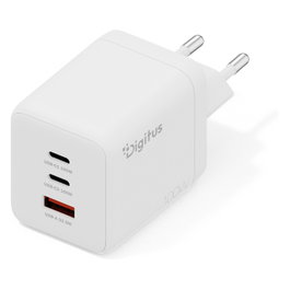 Digitus Cargador USB GaN 100 W, 2x USB-C y 1x USB-A, Blanco