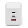 Digitus Cargador USB GaN 100W, Cargador Rápido 3 Puertos (2 USB-C, 1 USB-A), Interior, 100-240V, Blanco, Compatibilidad Universal, Protección