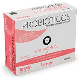DERBOS Probioticos Derbodefens 30 Cápsulas - Complemento Inmunitario con Probióticos, Zinc y Vitamina D, Apto para Veganos