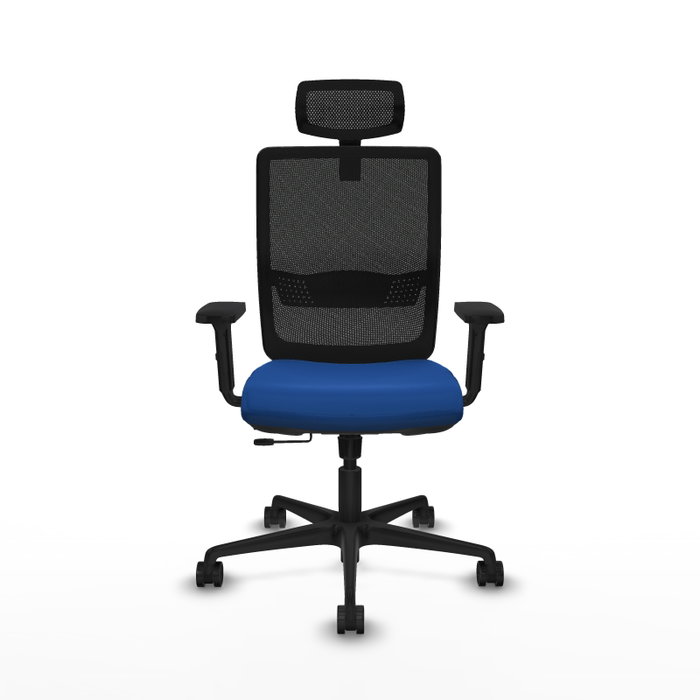 PIQUERAS Y CRESPO Silla de oficina Haches con mecanismo Sincro/Traslack, Azul y Negro