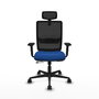 PIQUERAS Y CRESPO Silla de oficina Haches con mecanismo Sincro/Traslack, Azul y Negro