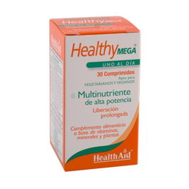 Health Aid Healthy Mega 30 comprimidos - Complemento multivitamínico con enzimas y antioxidantes