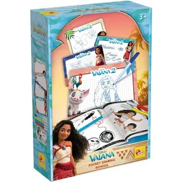 Liscianigiochi LIS8008324117512 Kit de Dibujo Estudio de Bolsillo Moana 2, con Pizarras Borrables, Guía de Instrucciones, para Edad 3+ Años