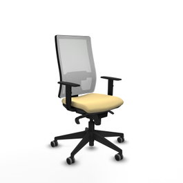 PIQUERAS Y CRESPO Silla de oficina Horna, mecanismo Sincro, Crema y Blanco