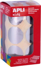 APLI PAPER Rollo de Gomets Redondos Plata Autoadhesivos 33mm
