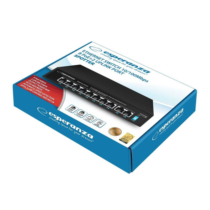 Esperanza ens106 switch poe de 10 puertos 10/100 96w