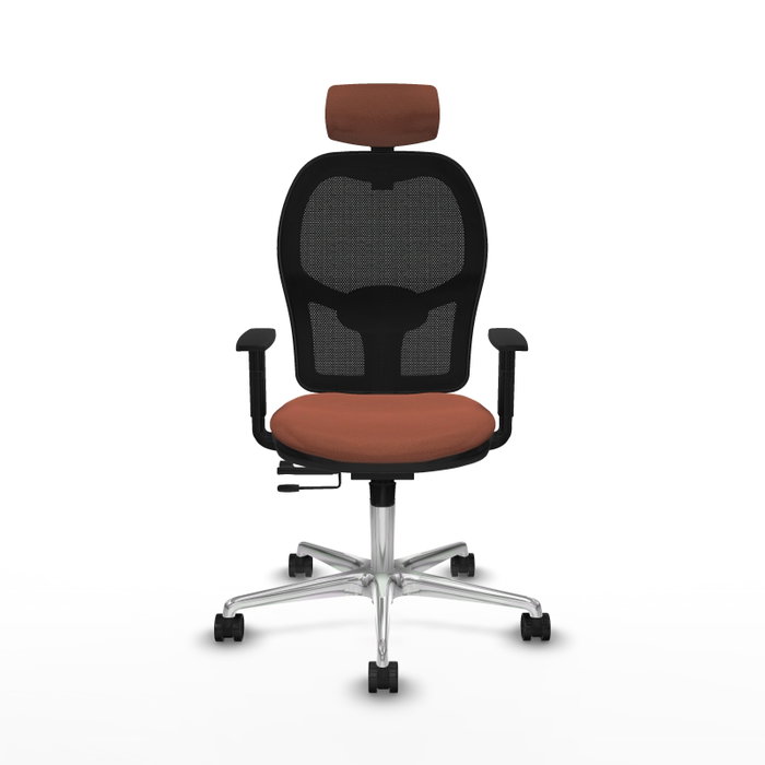 PIQUERAS Y CRESPO Silla de oficina Jorquera con mecanismo Sincro/Traslack, Marrón y Negro
