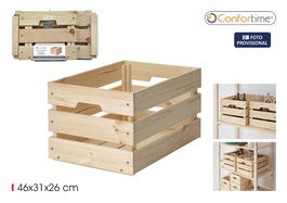 Confortime Caja Madera Apilable 46 cm x 31 cm x 25 cm (4 Unidades)