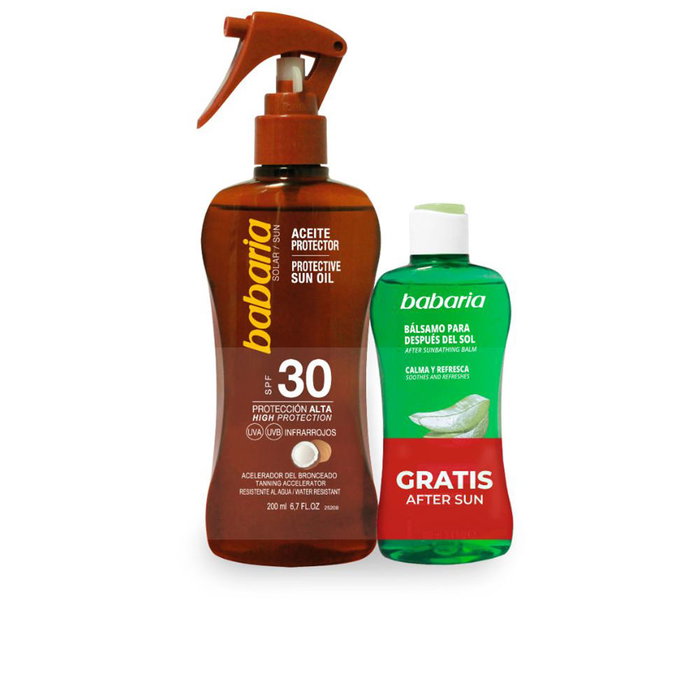 Babaria Solar Aceite Coco Estuche con Protector Spray SPF 30 y After Sun
